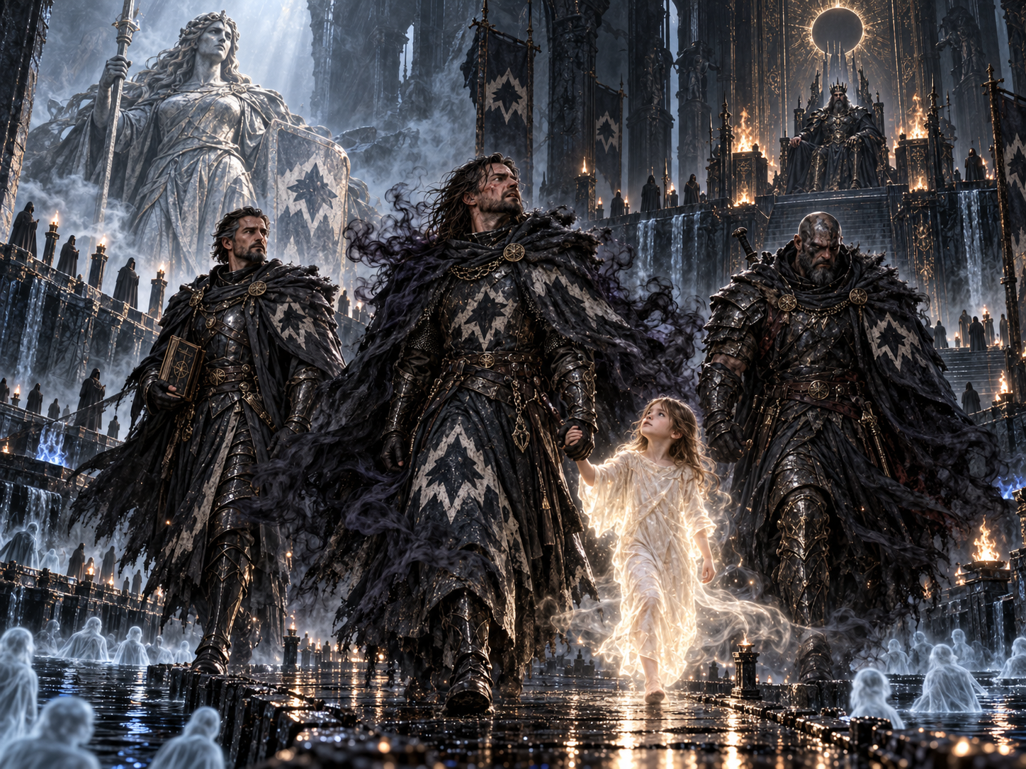 Derf, MLT et Warshadow guidant l’âme d’un enfant